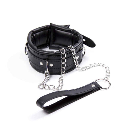Black Luxury Leather Necklace Choker Bondage Collection