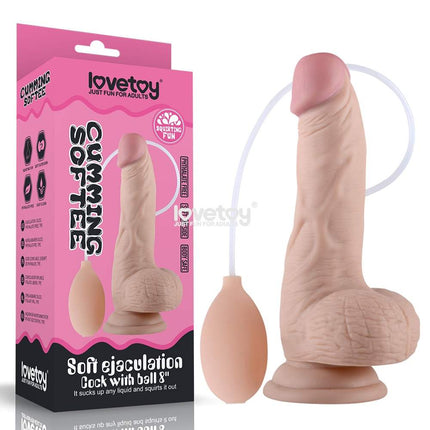 Cumming Softee Soft Ejaculation Dildo with Balls