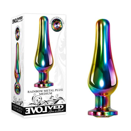 Medium Butt Plugs - Rainbow Evolved Metal Plug
