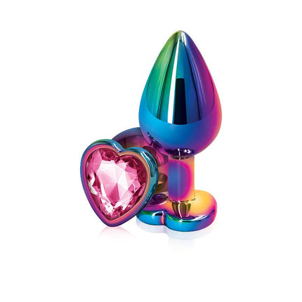 Metal Butt Plugs with Pink Heart Gem