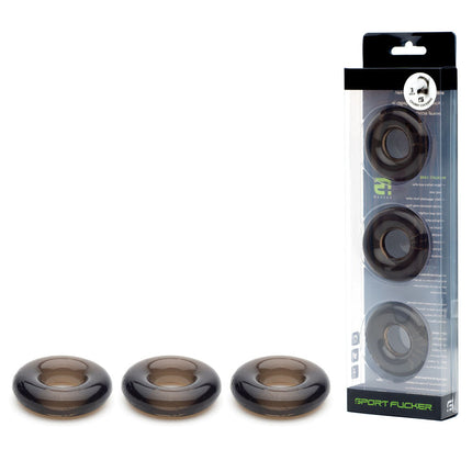 Rubber Cock Rings Smoke 3 Pack