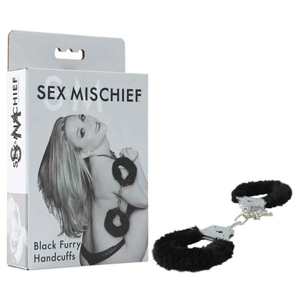 Sex & Mischief Furry Handcuffs Black Collection
