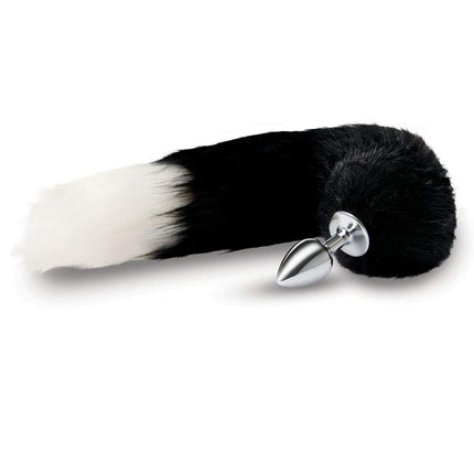 Fox Tail Butt Plug Black and White