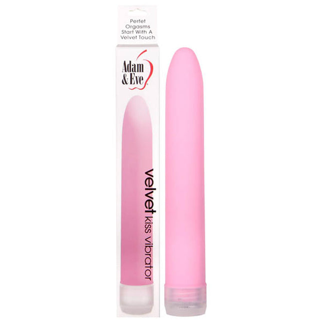 Adam & Eve Velvet Kiss Pink Vibrator 6 Inch Box
