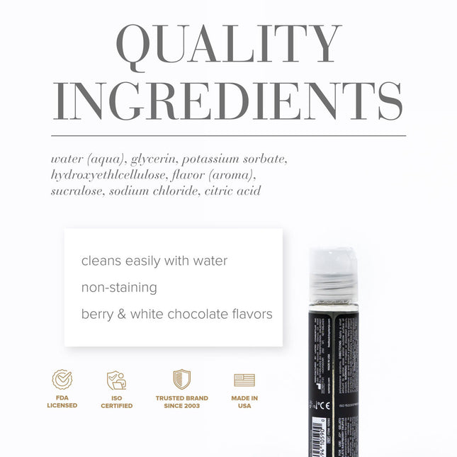 JO Gelato White Chocolate Raspberry Water Based Lubricant - 30ml Bottle