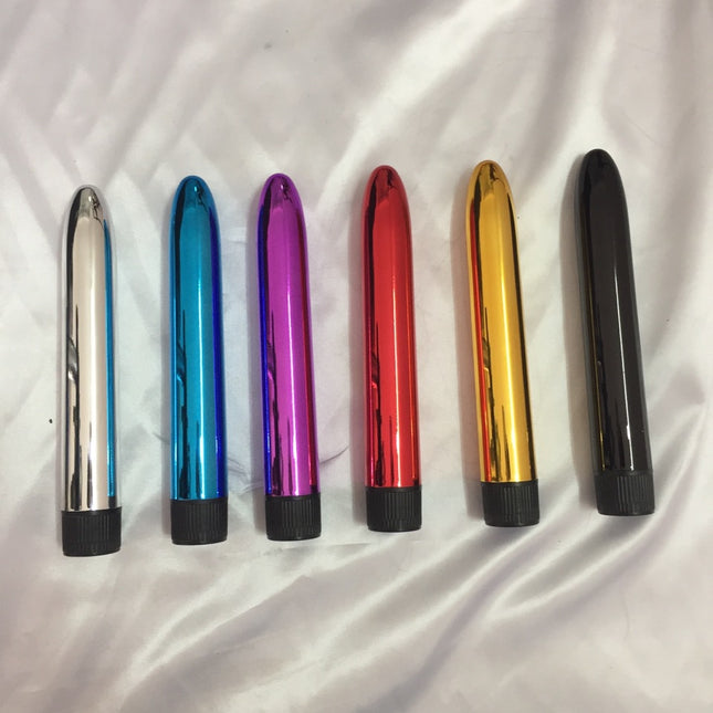 10 Speed Classic Bullet Vibrator 7 Inch Assortment of Colours on Silver Silk Sheet