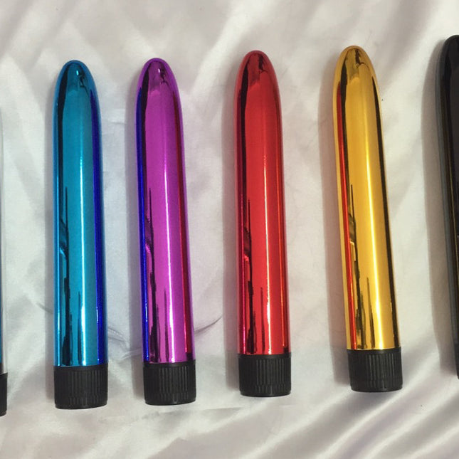 10 Speed Classic Bullet Vibrator 7 Inch in Colours Silver, Light Blue, Pink, Red, Gold and Black