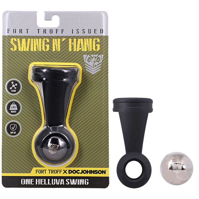 Fort Troff Swing N' Hang - Black Weighted Ball Tugger