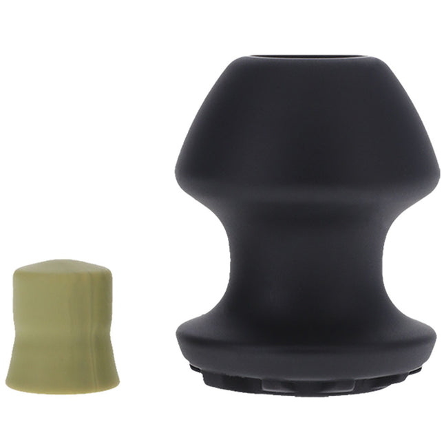 Fort Troff Kum Keeper - Small Black Hollow Butt Plug with Removeable Stopper