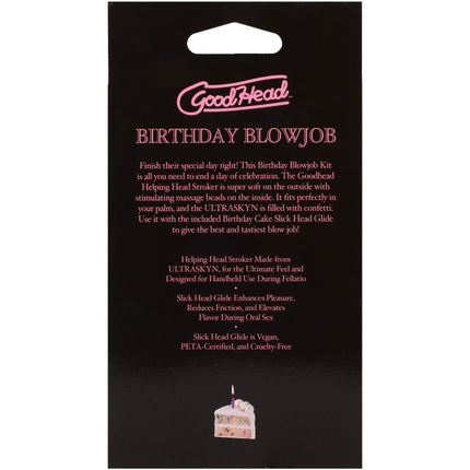 GoodHead Birthday Blowjob Kit - Birthday Cake GoodHead Glide with Helping Head Stroker