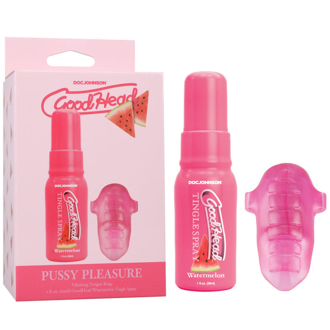 GoodHead Pussy Pleasure Party Kit - Watermelon GoodHead Tingle Spray and Vibrating Tongue Ring