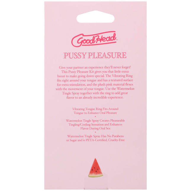 GoodHead Pussy Pleasure Party Kit - Watermelon GoodHead Tingle Spray and Vibrating Tongue Ring