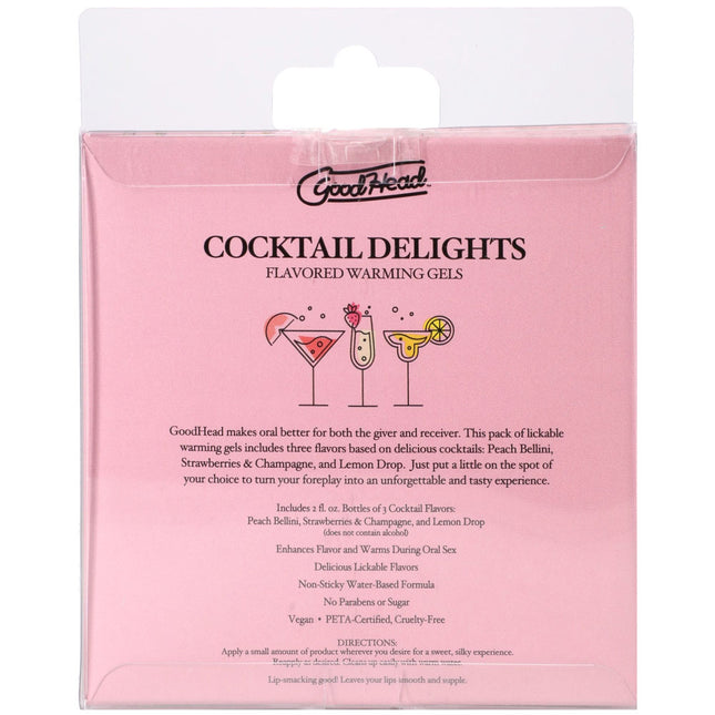 GoodHead Cocktail Delights - Flavoured Warming Oral Sex Gels 59 ml Bottles - Set of 3