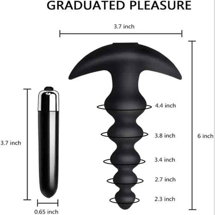16 Function Rechargeable Bendable Vibrating Anal Beads Size Chart