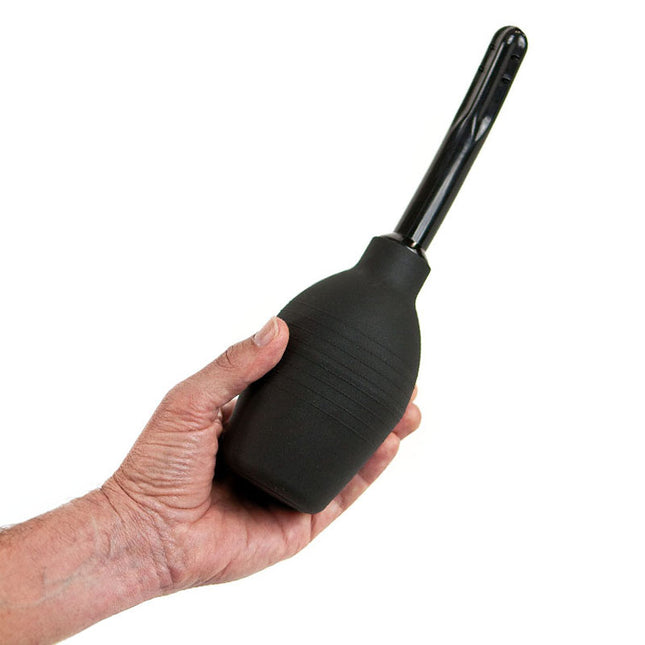 Hand Holding Adam & Eve Ez Anal Douche - Black