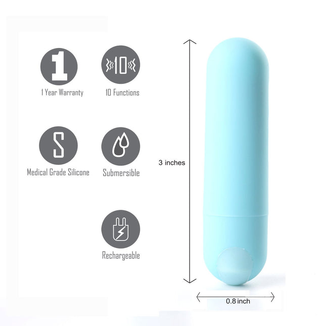 Maia Jessi Teal Blue 7.6cm Bullet Vibrator
