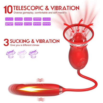 3 Sucking & Vibration Rose Vibrator