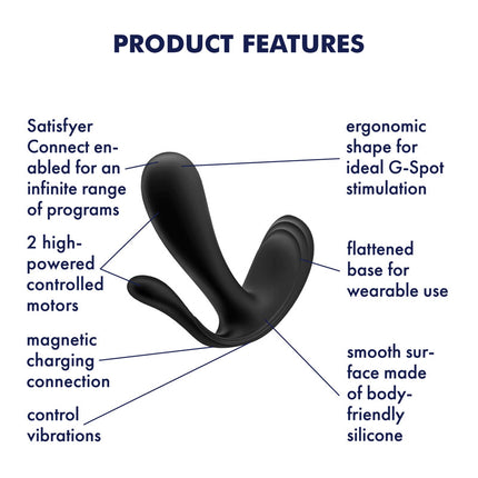 Satisfyer Top Secret Black Wearable Vibrator Features