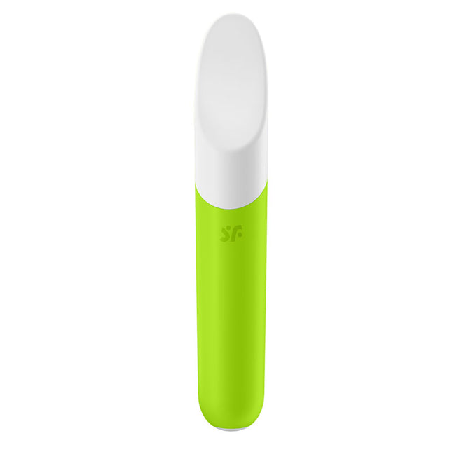 Front Logo view of Satisfyer Ultra Power Bullet 7 Green Vibrator