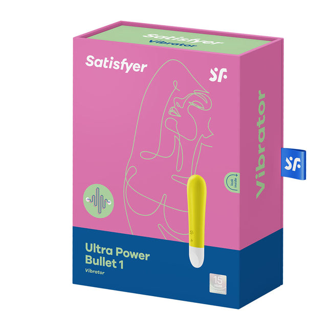 case front view of Satisfyer Ultra Power Bullet 1 Yellow Vibrator