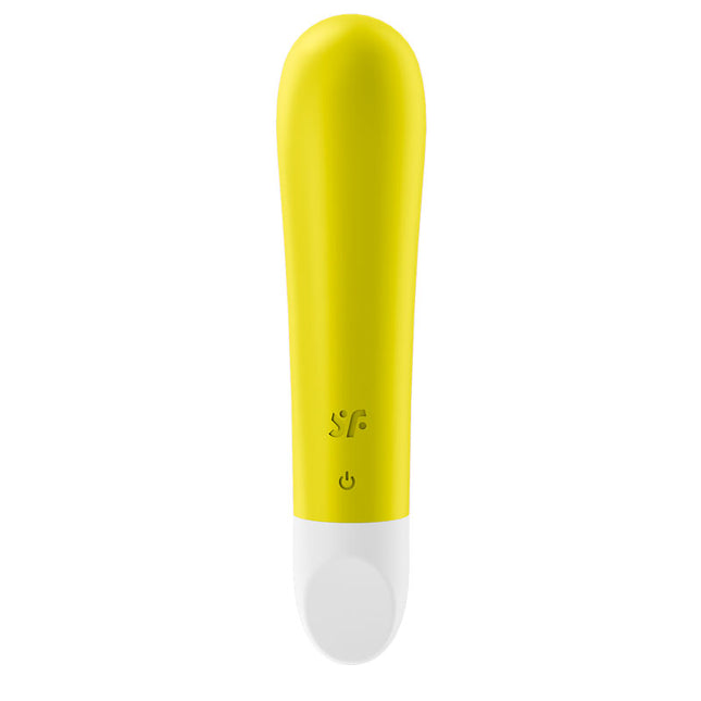 Front Buttons View of Satisfyer Ultra Power Bullet 1 Yellow Vibrator