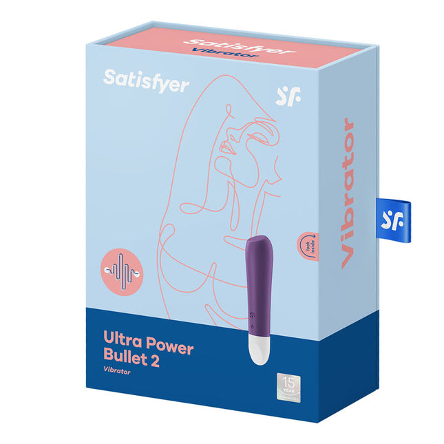 Satisfyer Ultra Power Bullet 2 Purple Vibrator Case Front View