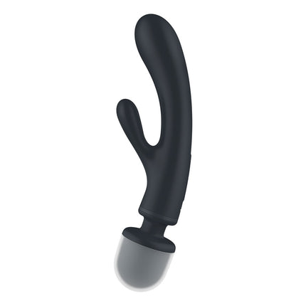Satisfyer Triple Lover - Grey Rabbit Vibrator and Massage Wand