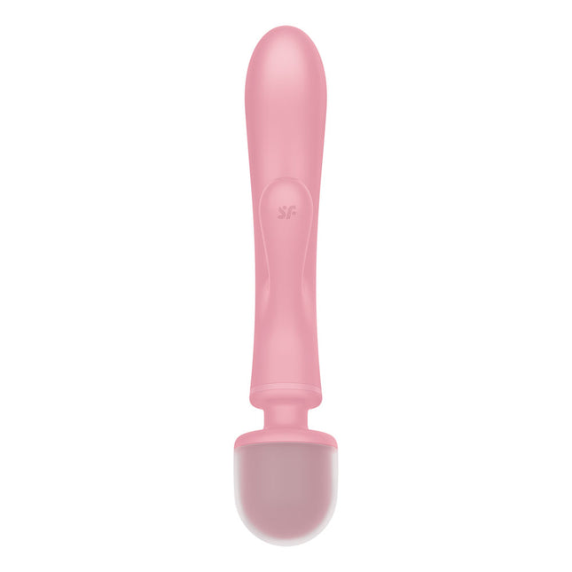 Satisfyer Triple Lover Pink Rabbit Vibrator and Massage Wand Rear View