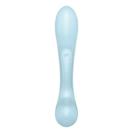 Satisfyer Triple Oh - Light Blue USB Rechargeable Rabbit Vibrator