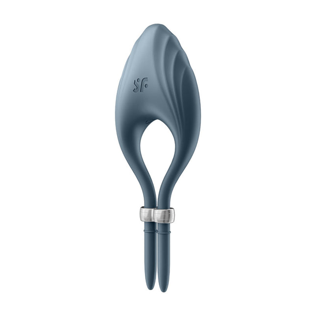 Satisfyer Duelist Vibrating Adjustable Lasso Cock Ring tip on a white background