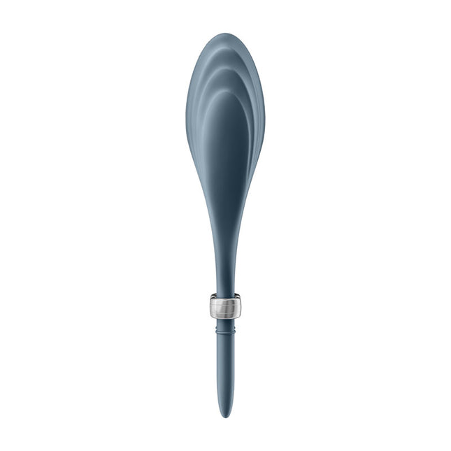 Satisfyer Duelist Vibrating Adjustable Lasso Cock Ring rear view on a white background