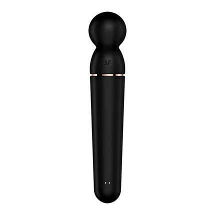Satisfyer Planet Wand-er Vibrator - Black Rear View with Gold Strip