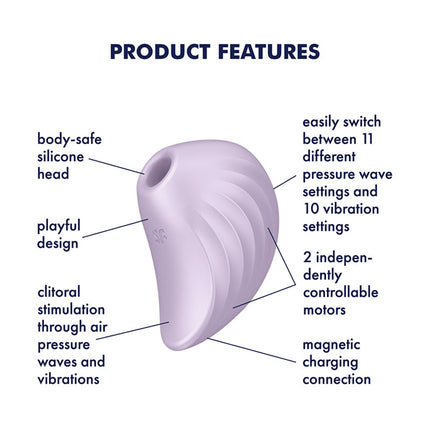 Satisfyer Pearl Diver - Violet USB Rechargeable Air Pulsation Stimulator