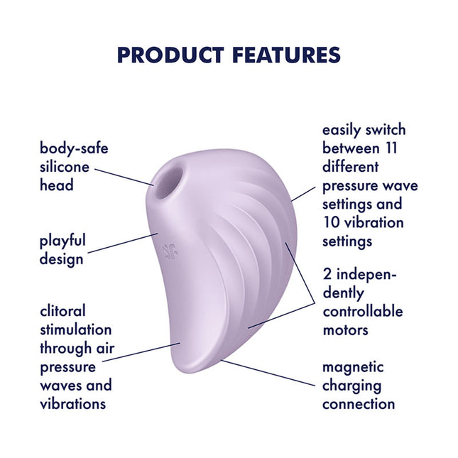 Satisfyer Pearl Diver - Violet USB Rechargeable Air Pulsation Stimulator