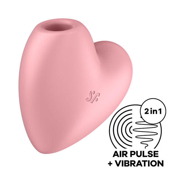 Satisfyer Cutie Heart - Light Pink USB Rechargeable Air Pulsation Stimulator with Vibration