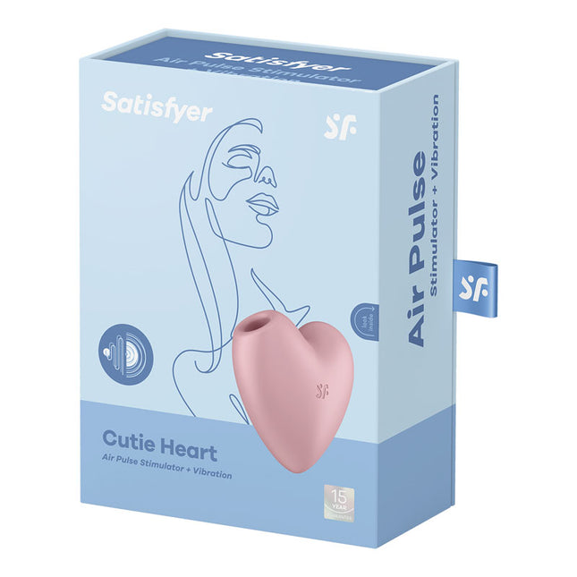 Satisfyer Cutie Heart - Light Pink USB Rechargeable Air Pulsation Stimulator with Vibration