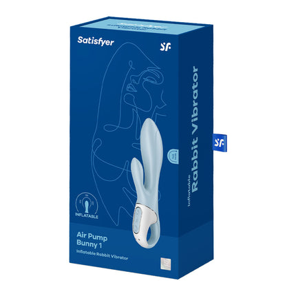 Satisfyer Air Pump Bunny 1 Blue Inflatable Rabbit Vibrator