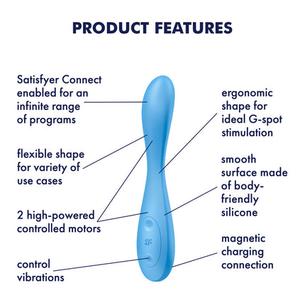 Satisfyer G-Spot Flex 4 - Blue USB Rechargeable Vibrator with App Control