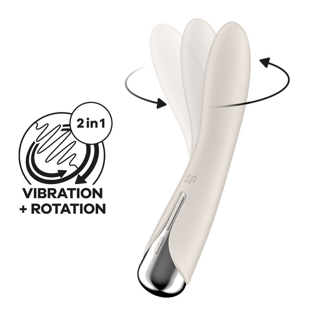 Satisfyer Spinning Vibe 1 - Beige 17.8 cm USB Rechargeable Rotating Vibrator