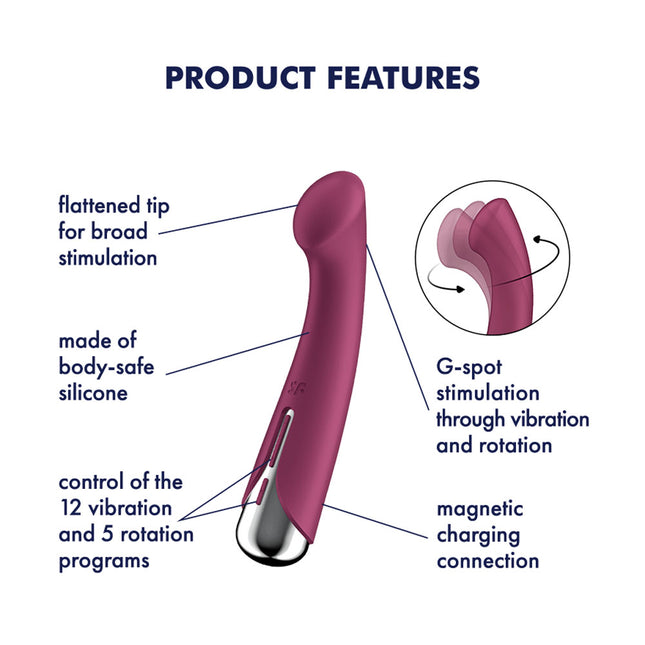 Satisfyer Spinning G-Spot 1 - Red 16.5 cm USB Rechargeable Rotating Vibrator