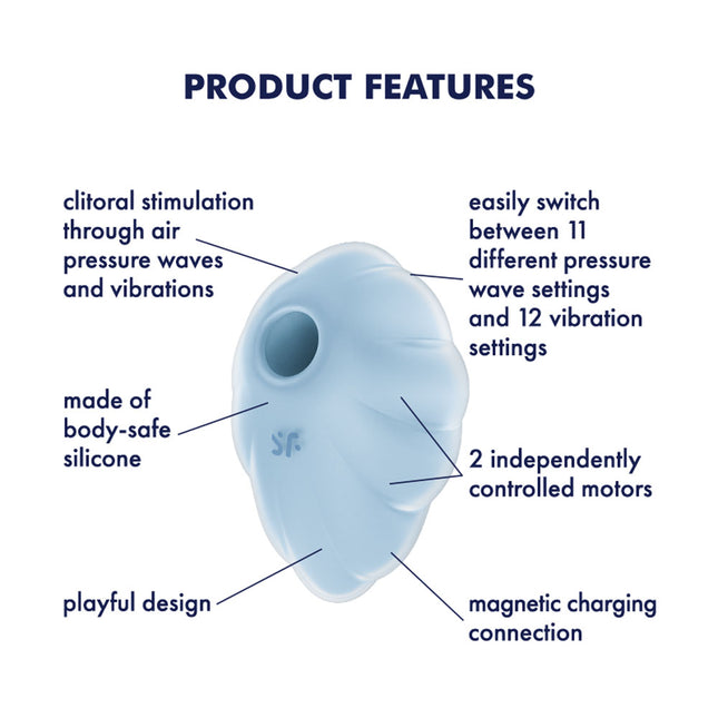 Satisfyer Cloud Dancer - Blue USB Rechargeable Vibrating Air Pulse Stimulator