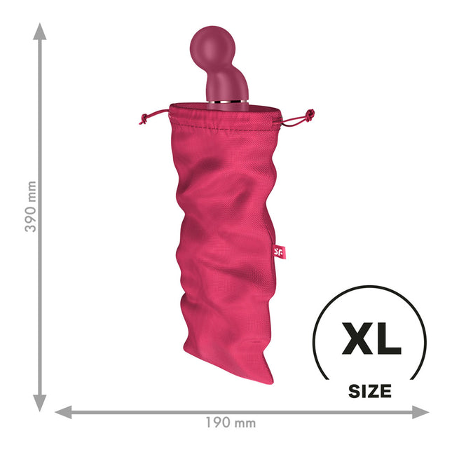 Satisfyer Treasure Pink Toy Storage Bag - XLarge 390mm x 190mm size chart