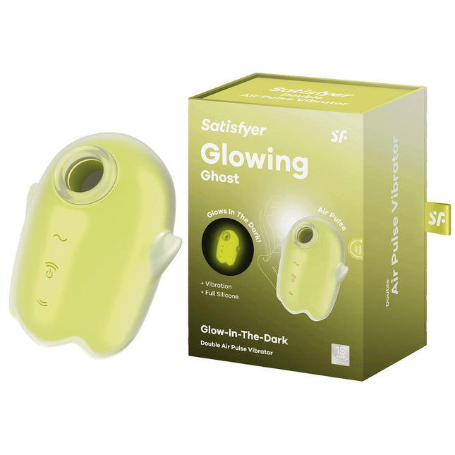 Satisfyer Glowing Ghost Yellow Air Pulse Stimulator with Case