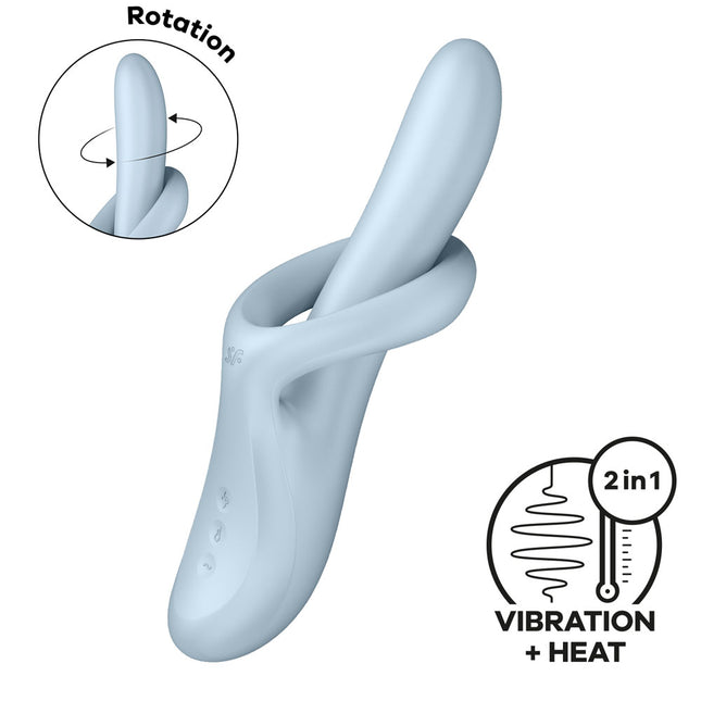 Rotating Satisfyer Heat Flex 4 Blue Heating Rabbit Vibrator