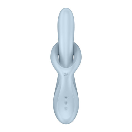 Satisfyer Heat Flex 4 Blue Heating Rabbit Vibrator Front View