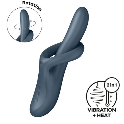 Rotating and Heating Satisfyer Flex 4 Grey Rabbit Vibrator