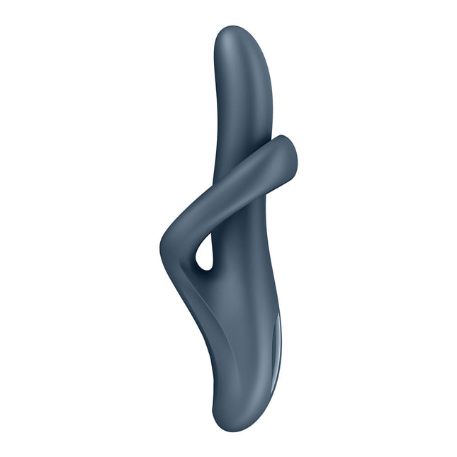Side view of Satisfyer Heat Flex 4 Grey Heating Rabbit Vibrator