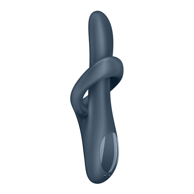 Rear Side View of Satisfyer Heat Flex 4 Grey Heating Rabbit Vibrator