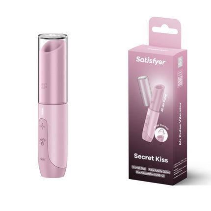 Satisfyer Secret Kiss - Lilac Air Pulse Stimulator Front View with Case