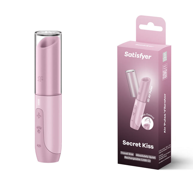 Satisfyer Secret Kiss - Lilac Air Pulse Stimulator Front View with Case